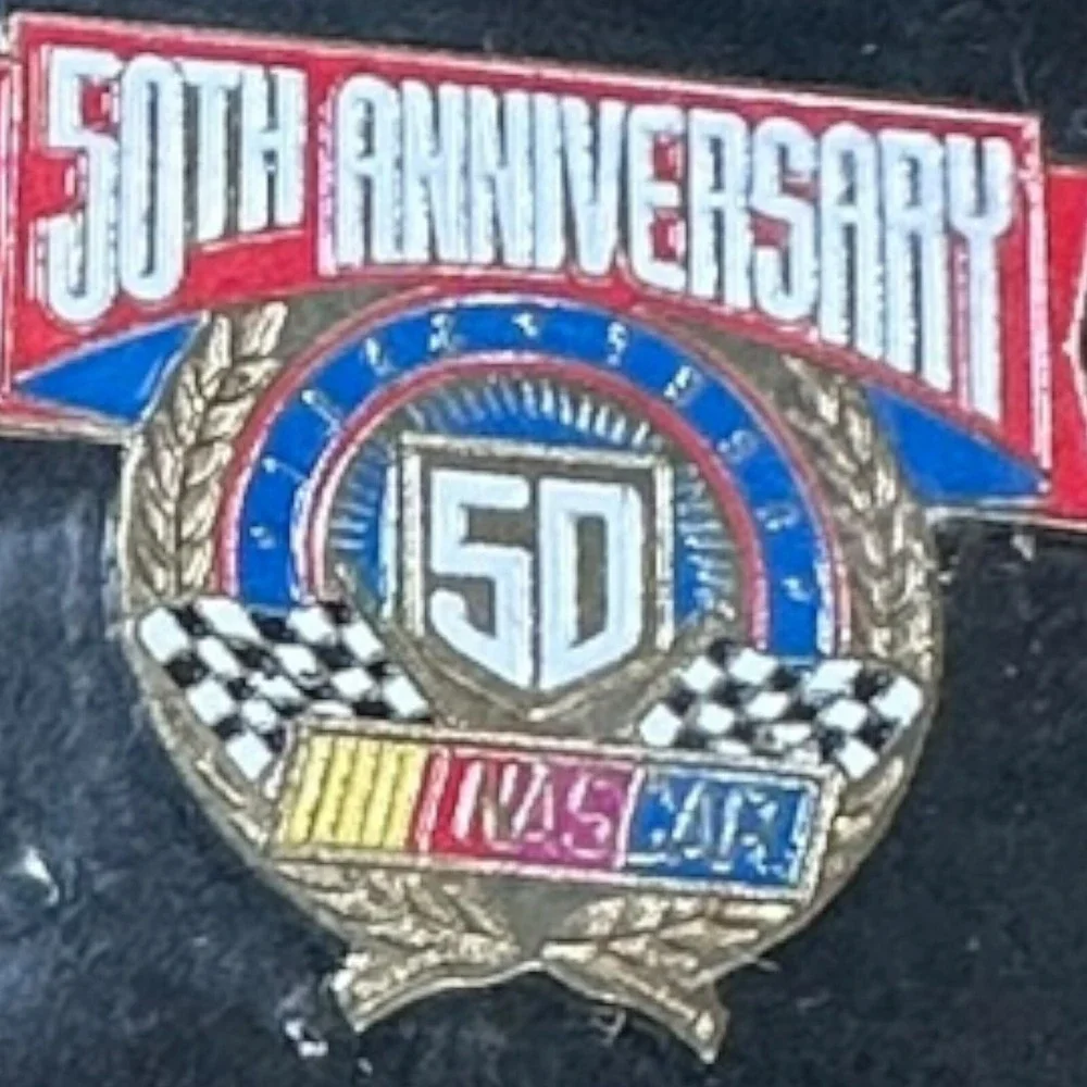 NASCAR 50th Anniversary 1948 - 1998 Vintage Lapel Hat Pin‎ - New on Backer